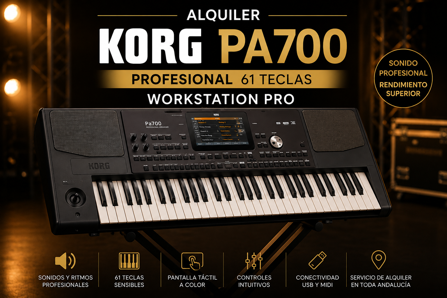 Alquiler Korg PA700 Profesional 61 Teclas | Workstation Pro