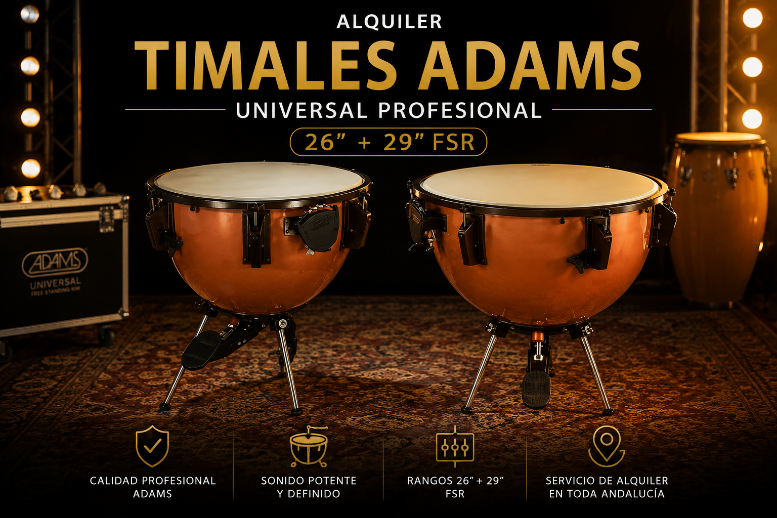 alquiler timbales adams