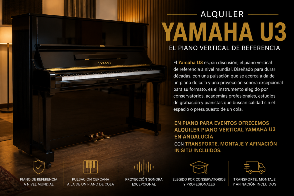 alquiler piano vertical yamaha u3